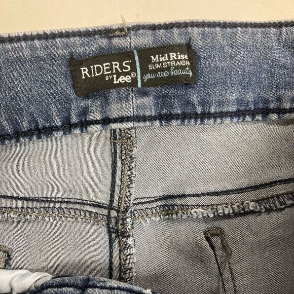 RIDERS By Lee Women’s Mid Rise Slim‎ Straight Size 16L Inseam 33.5 - Picture 11 of 12